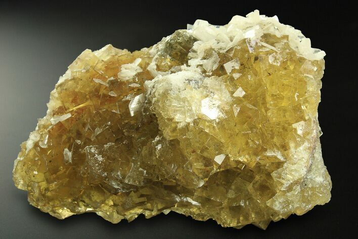 Gemmy Yellow Fluorite Cluster with Barite - Spain #297592